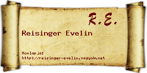 Reisinger Evelin névjegykártya
